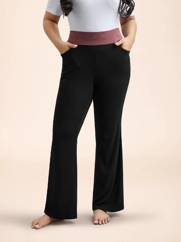 Color-Block Mid Rise Tight Pants