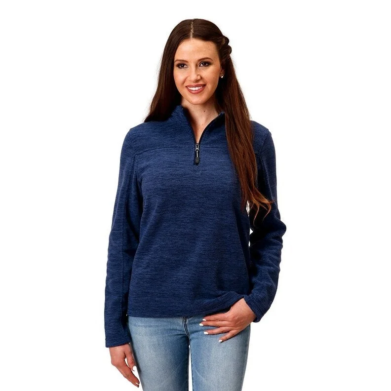 Roper Western Sweatshirt Womens 1/4 Zip Navy 03-098-0692-6146 BU