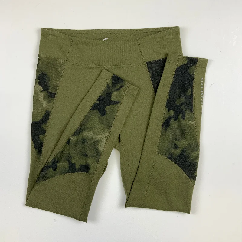 Athletic Leggings Capris By Second Skin In Green, Size: S