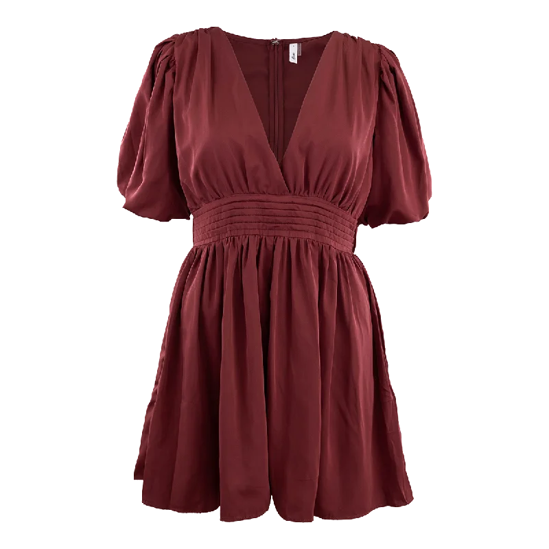 Maroon Cinched Waist Romper