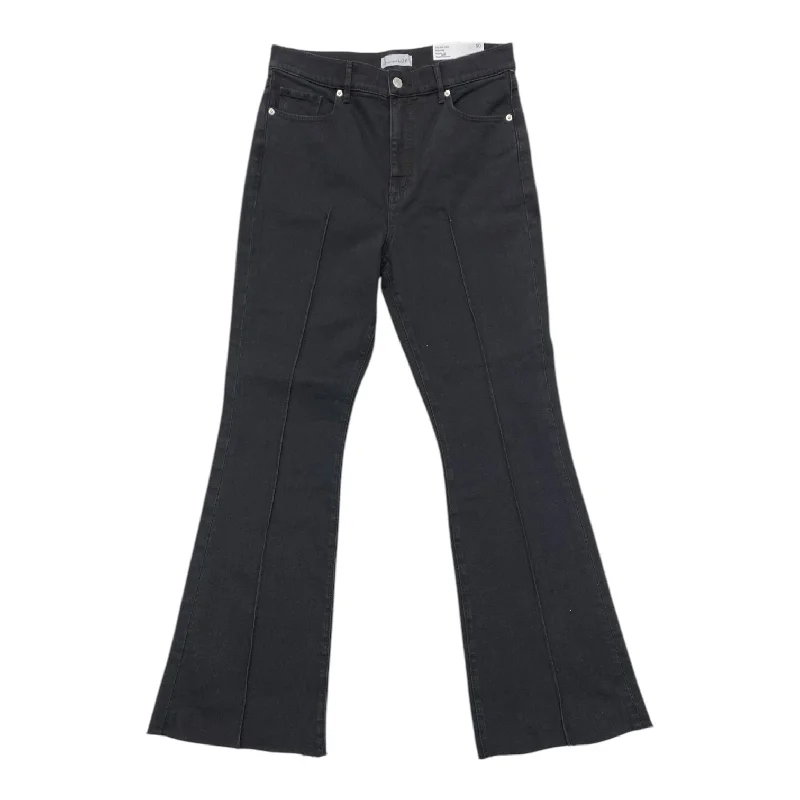 Jeans Flared By Loft In Black Denim, Size: 10