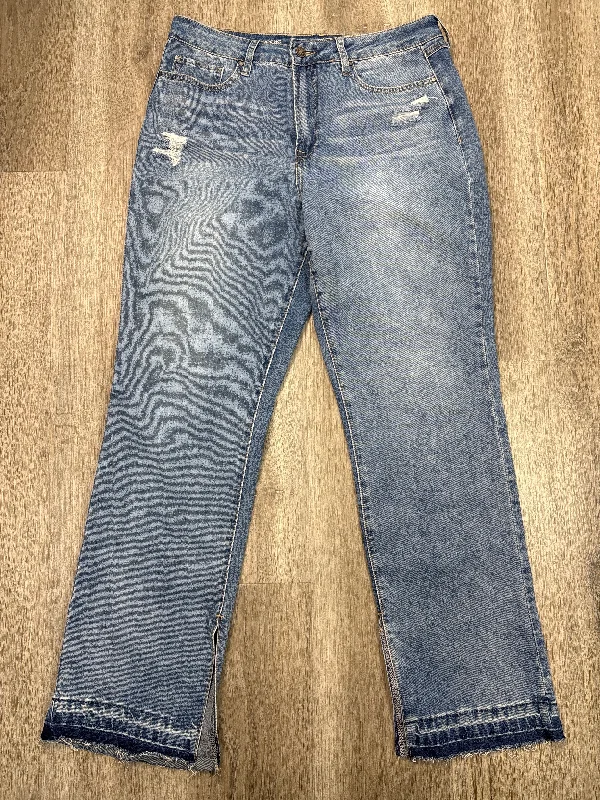 Jeans Straight By Sound Style In Blue Denim, Size: 12