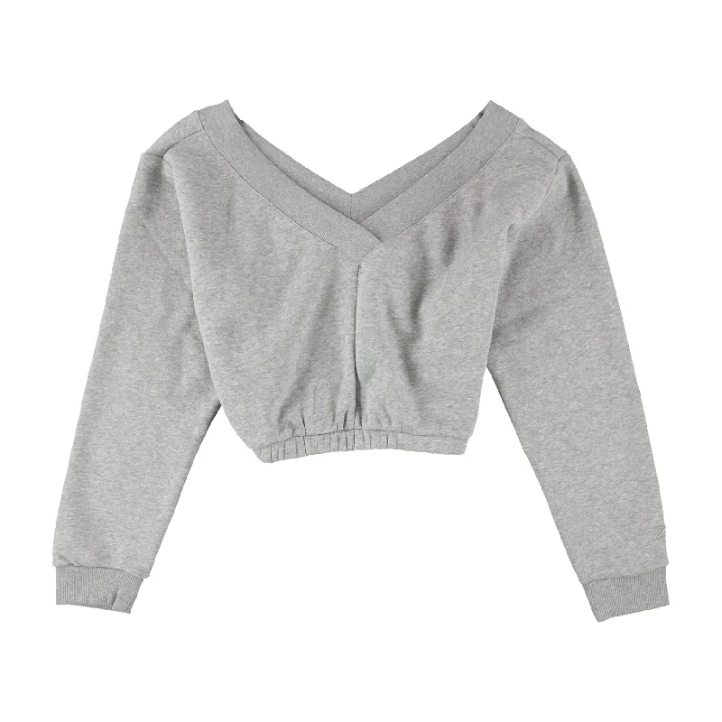 Reebok Womens Studio Restorative Crop Sweatshirt, Grey, 3X