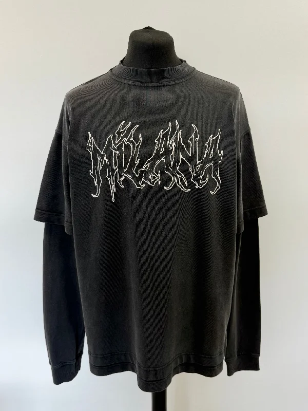 Washed Black Milana Heavyweight T-shirt Long Sleeve.