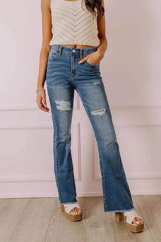 The Patisserie High Waist Distressed Flare