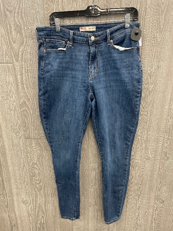 Jeans Skinny By Levis In Blue Denim, Size: 14l