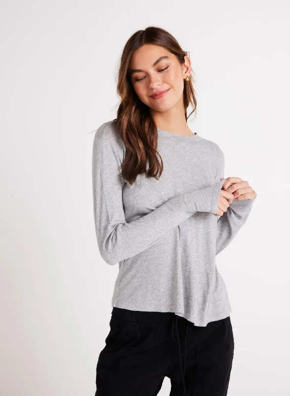 Long Sleeve Crew Neck Tee - Heather Ash