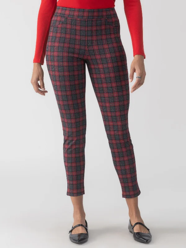 Runway Semi High Rise Legging Mars Red Check