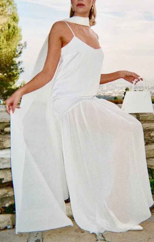 Dalia Maxi Dress ~ Ivory Luxe Satin