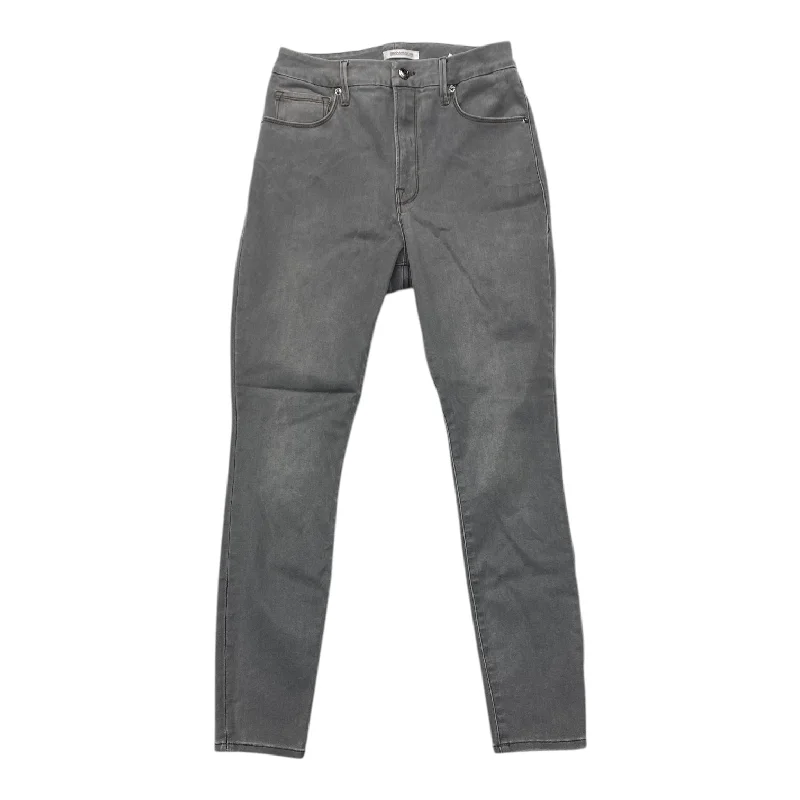 Jeans Straight By Good American In Grey Denim, Size: 10