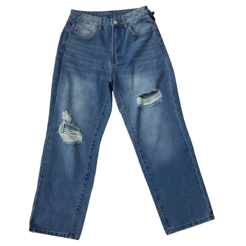 Jeans Straight By Shein In Blue Denim, Size: 4