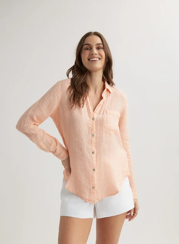 Pocket Button Down - Peach Fizz