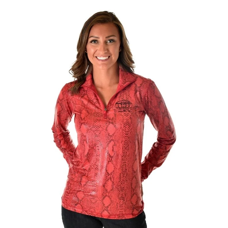 Cowgirl Tuff Western Sweatshirt Womens Cadet 1/4 Zip Red 100720