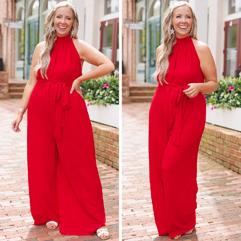 Beautiful Essence Jumpsuit, Red