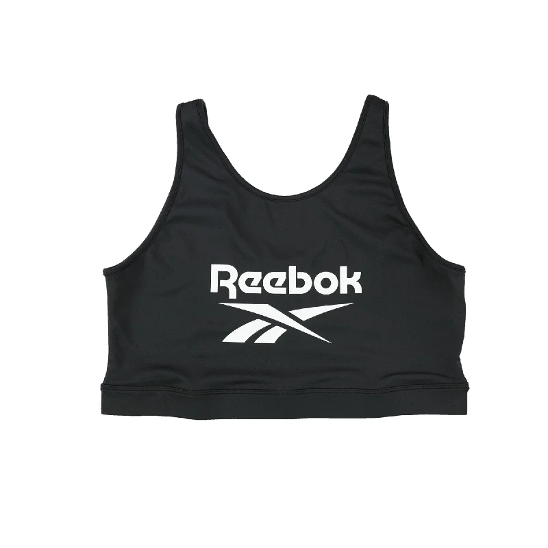 Reebok Womens Vector Sports Bra, Black, 1X