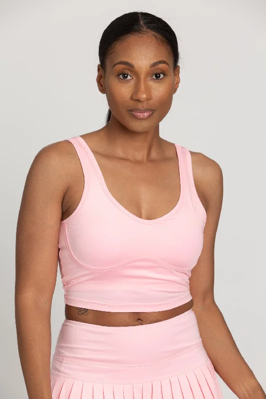 Baby Pink Lined Crop Bra Top