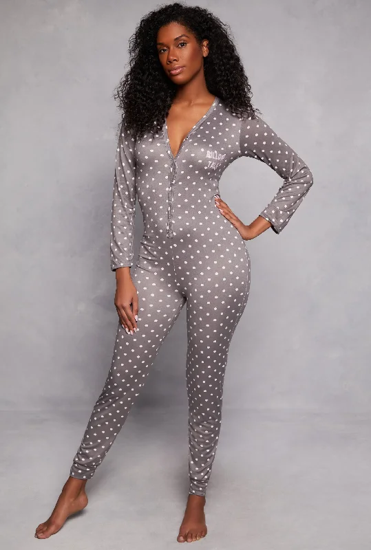 Pillow Talk Polka Dot Pajama Onesie