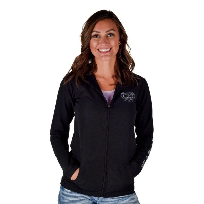 Cowgirl Tuff Western Sweatshirt Womens Midweight Logo Black 100788