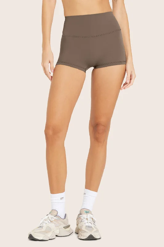 AIRLUXE™ BREATHE MINI SHORTS - TRUFFLE