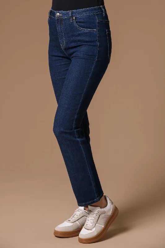 Straight Leg Denims 27" Leg-  Dark Blue