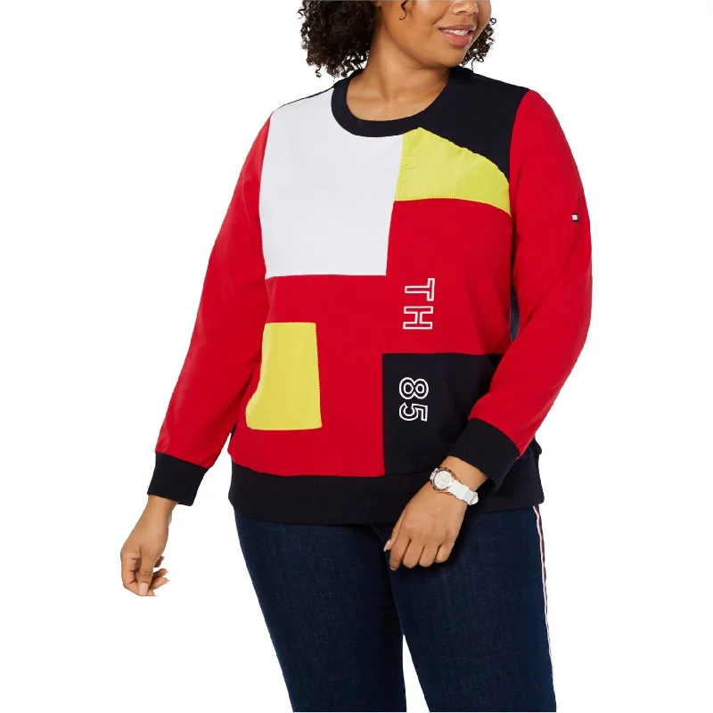 Tommy Hilfiger Womens Colorblock Graphic Sweatshirt, Multicoloured, 0X