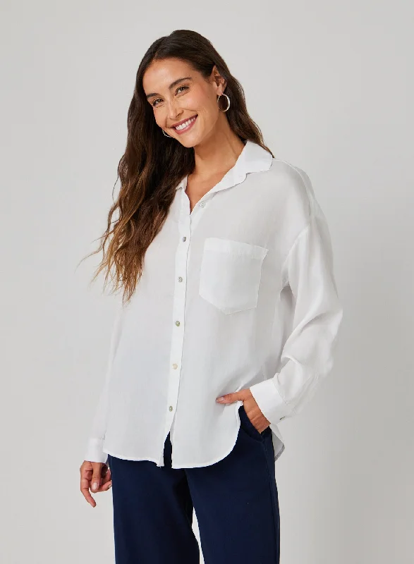 Pocket Boyfriend Shirt - White