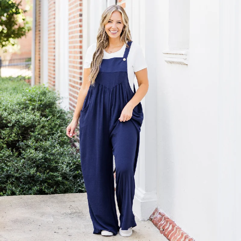 Got To Laugh Jumpsuit, Navy