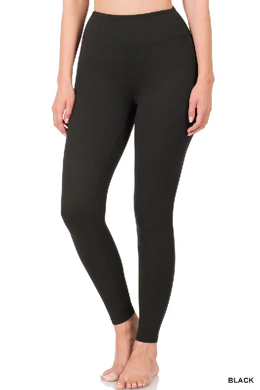 Zenana Premium Microfiber Wide Waistband Leggings