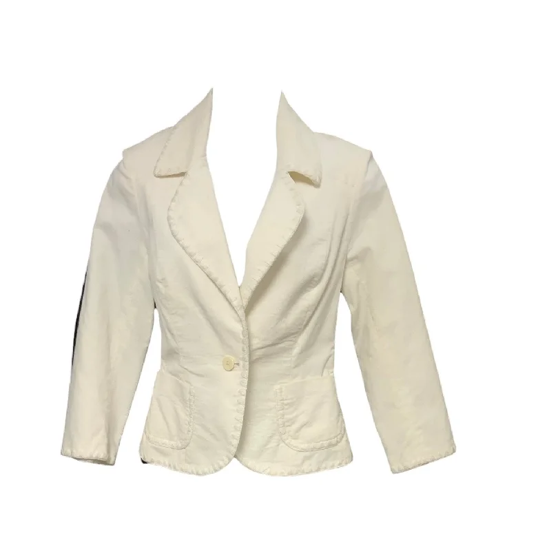 Susana Monoco Women's Cord Blazer White 6