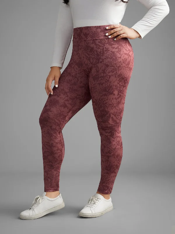 Textured Mid Rise Skinny Leggings